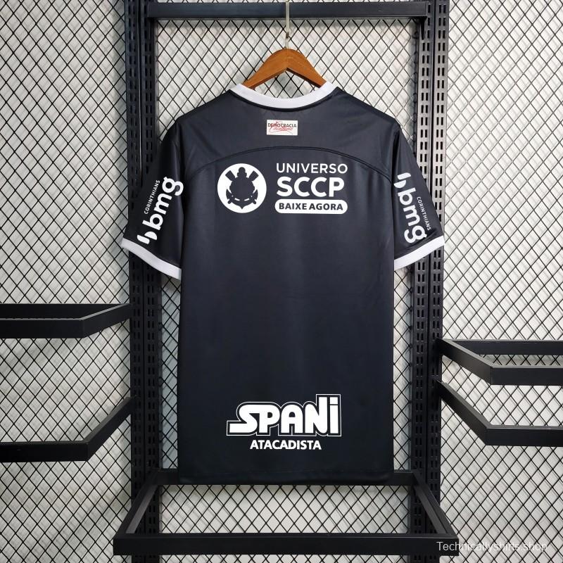 23/24 Corinthians Away Black Jersey+All Sponsors