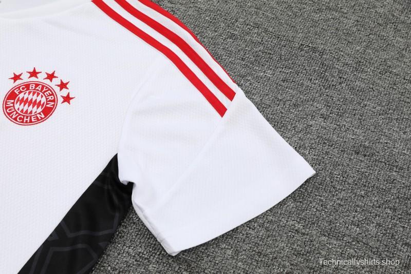 23-24 Bayern Munich White Black Short Sleeve+Shorts