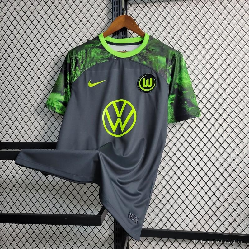 23-24 VfL Wolfsburg Away Black Jersey