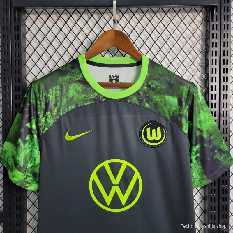 23-24 VfL Wolfsburg Away Black Jersey