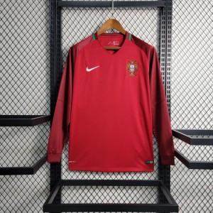 Retro 2016  Portugal Home Long Sleeve Jersey