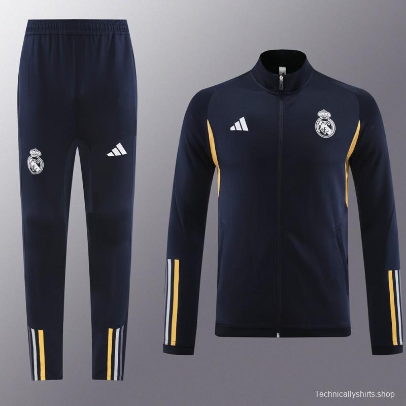 23/24 Real Madrid Navy Full Zipper Jacket+Pants