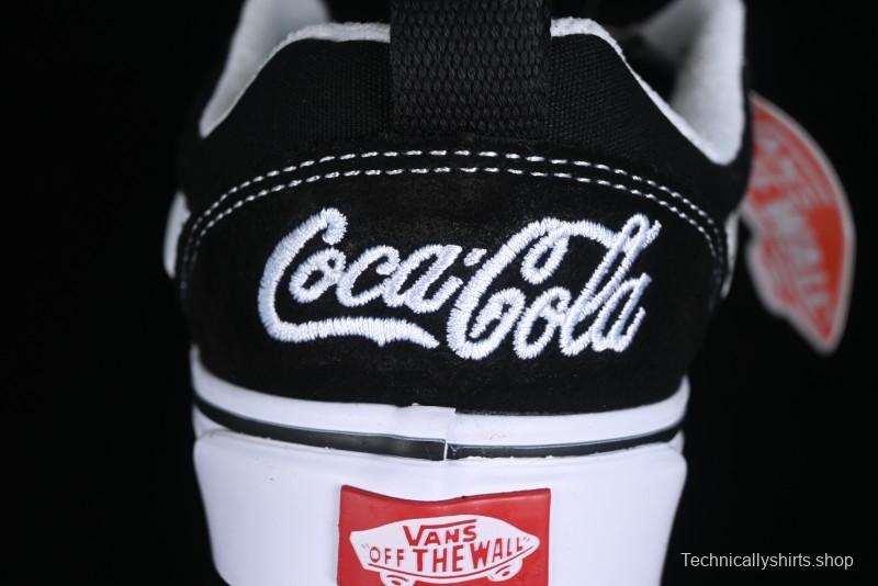 Vans Classics Knu Skool Coca-Cola Collaboration Black White Embroidery Chunky Tongue Sneakers - VN0009QC6BTI