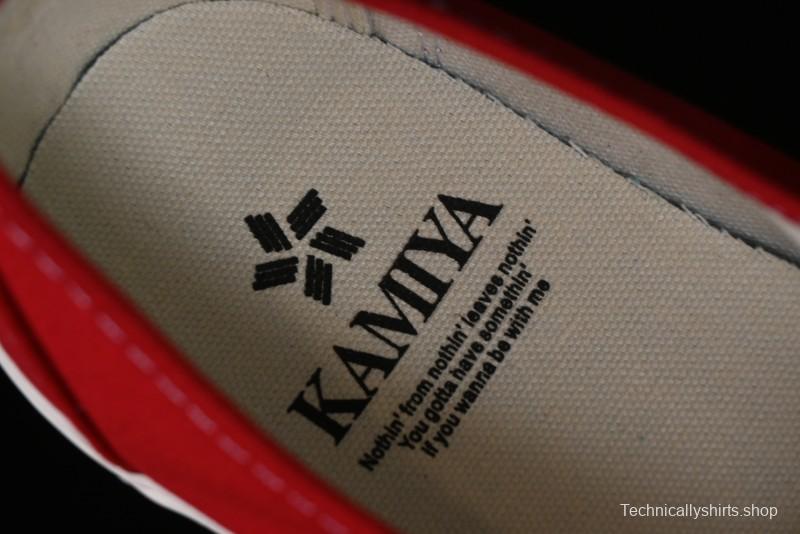Kamiya x Vulcanize Sneaker 23AW High-End Line Mihara Yasuhiro Dissolution Red Shawn Yue Same Style Painted Letters Low-Top Canvas Shoes