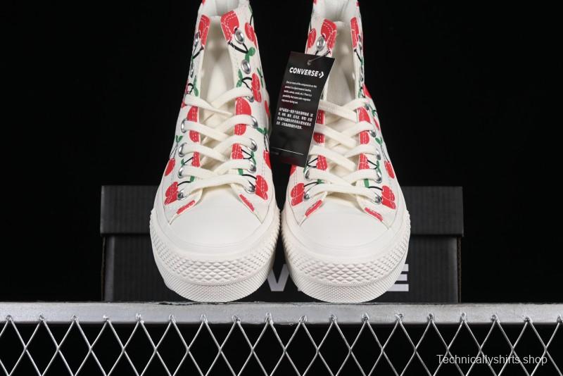 Converse Chuck 1970s Official Cherry Embroidery Platform Vulcanized Canvas Sneakers - A08096C