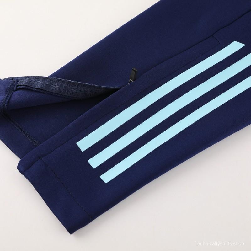 2024 Spain Navy Full Zipper Jacket +Long Pants