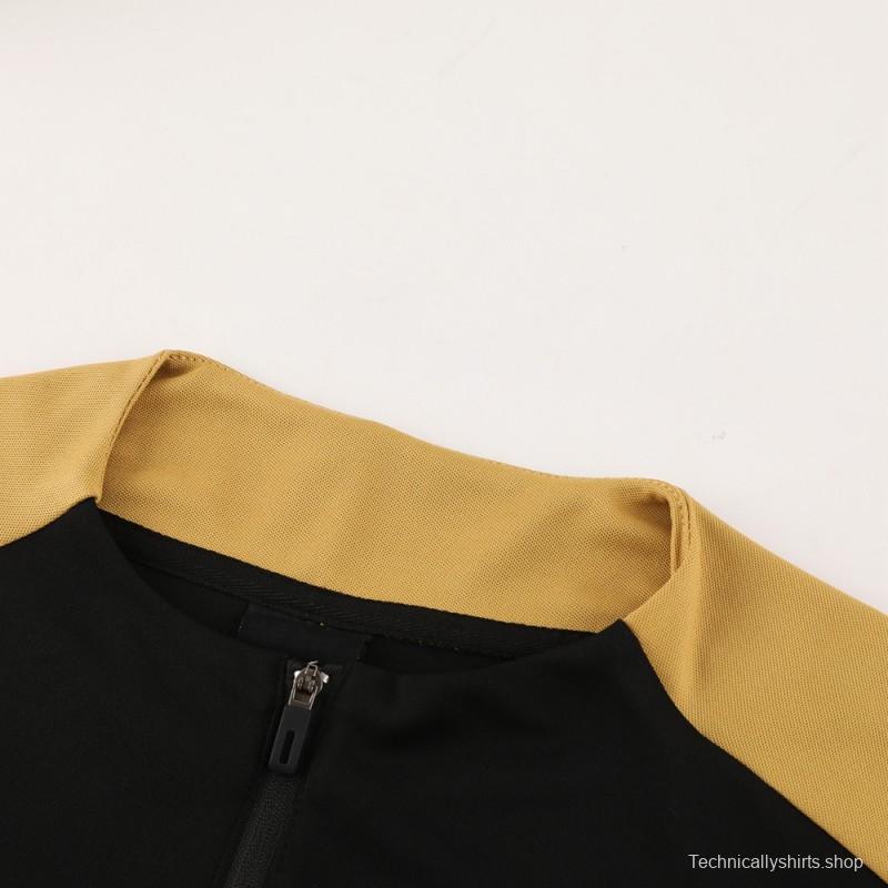 24/25 Nike Black/Golden Half Zipper Jacket+Long Pants