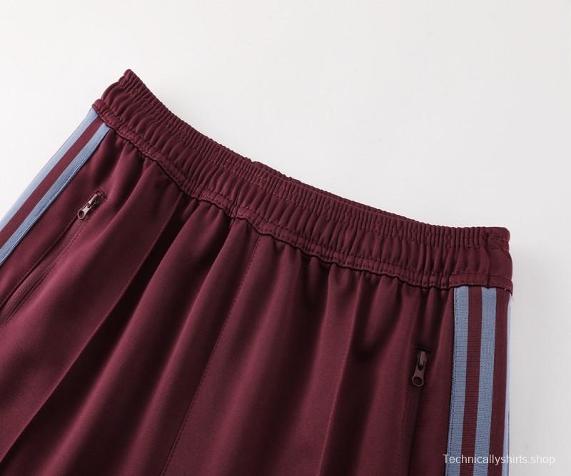 24/25 Adidas Original Wine Full Zipper Jacket +Long Pants