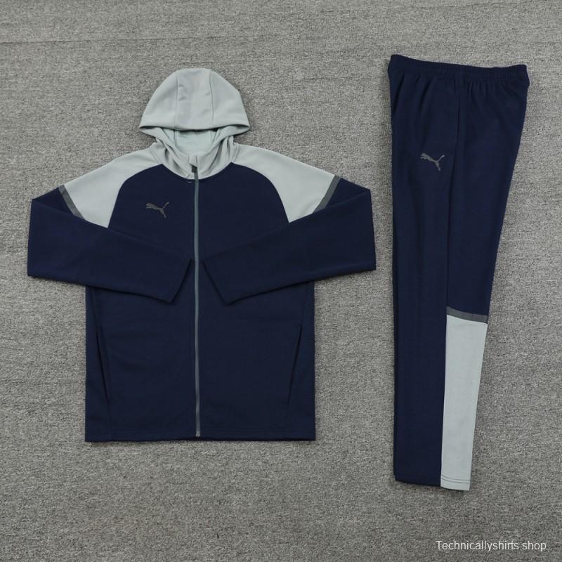 2024 Puma Navy/Grey Full Zipper Jacket +Long Pants