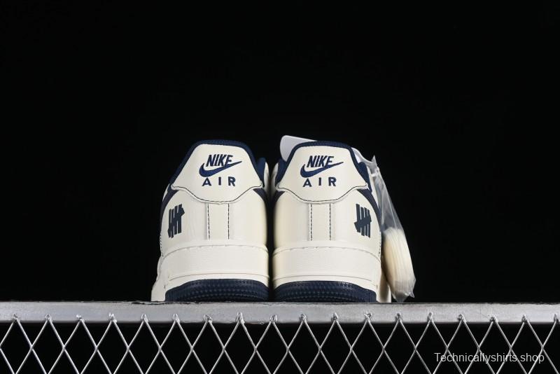 Nike Undefeated Air Force 1'07 Low Casual Sneakers in Deep Blue with Custom Leather and Reflective Details - UN2395-522