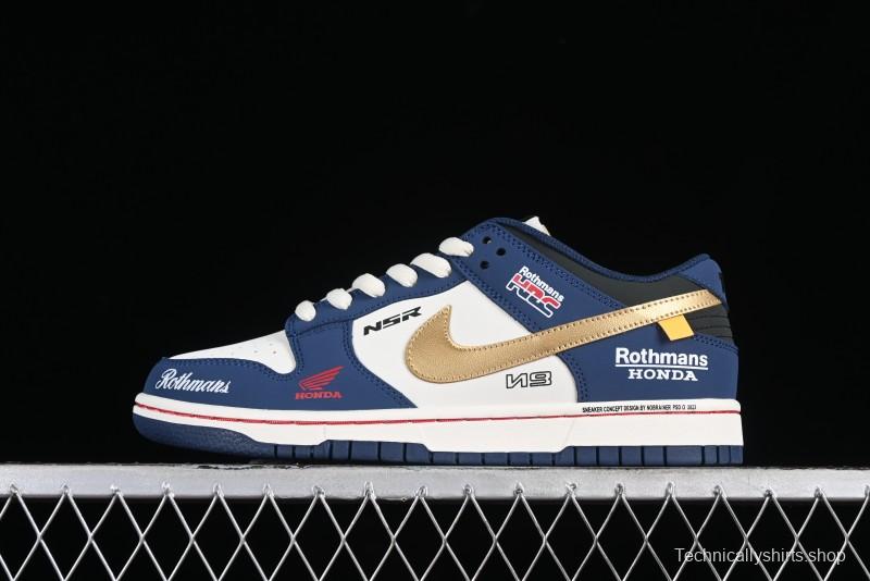 Nike SB Dunk Low Retro White Blue Collaboration Low-Top Casual Skateboarding Shoes - MU0232-365