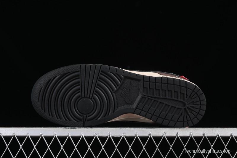 Nike SB Dunk Low Casual Skateboarding Shoes in Black/Brown - MU0232-370