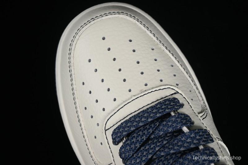 Nike Undefeated Air Force 1'07 Low Casual Sneakers in Deep Blue with Custom Leather and Reflective Details - UN2395-522