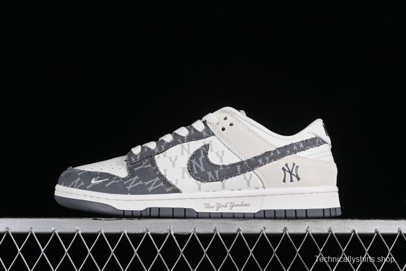 Nike SB Dunk Low MLB Collaboration - Grey Denim Anniversary Custom Low-Top Casual Skate Shoes - DQ1098-347