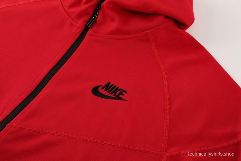 24/25 Nike Red Hoodie Full Zipper Jacket +Long Pants