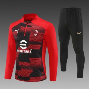 24/25 AC Milan Red Half Zipper Jacket+Long Pants