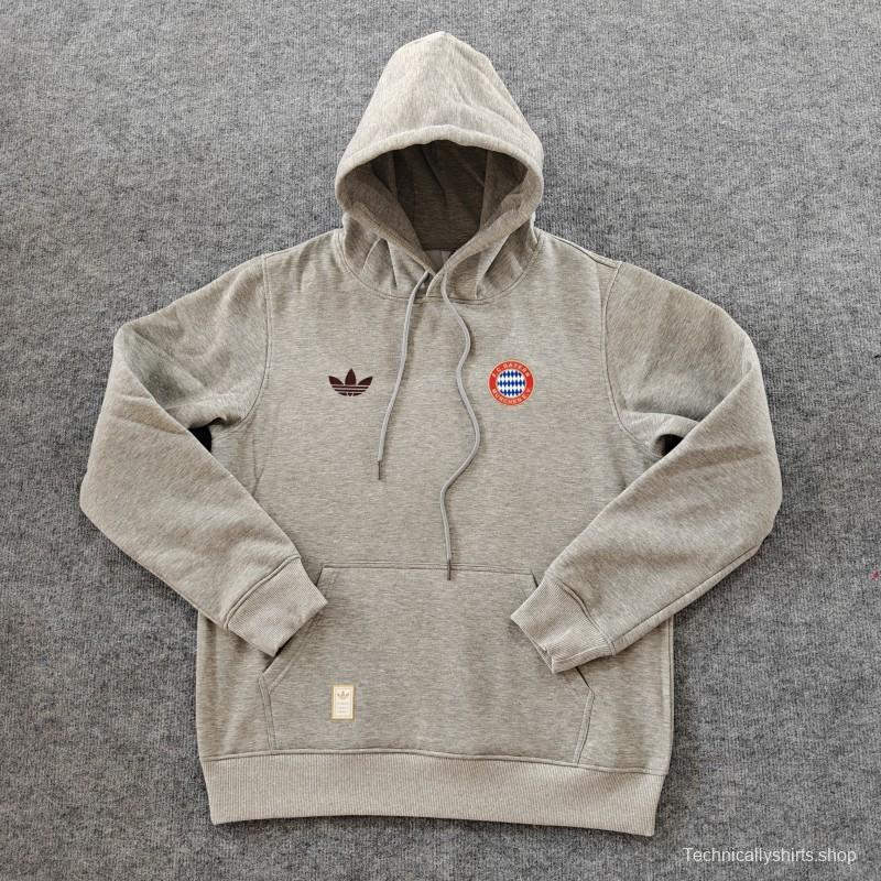 24/25 Bayern Munich Navy/Red/Black/Beige/Grey Hoodie WIth Black Badge