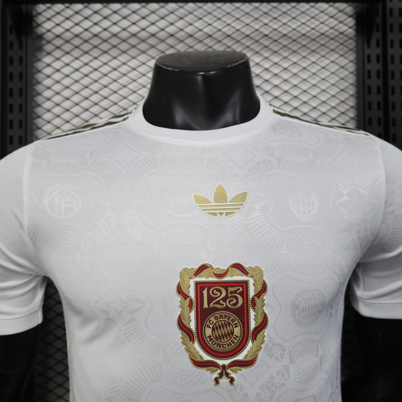 Player Version 25/26 Bayern Munich White with 125th Anniversary Emblem Jersey