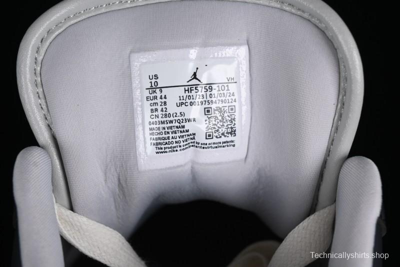 Nike Air Jordan 1 Low SE Casual Sneakers in Black White with Metallic Purple Accents - HF5759-101