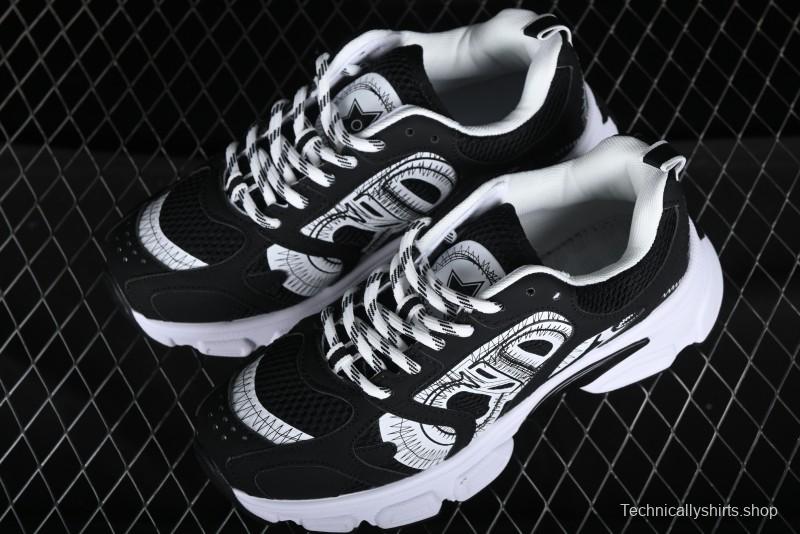 Dior Chrono Round Toe Lace-Up Lifestyle Casual Running Sneakers - 6865 BLACK WHITE