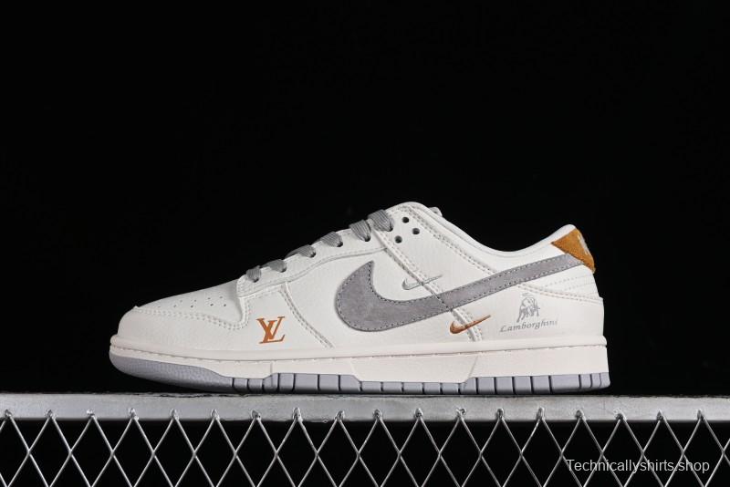Nike SB Dunk Low LV Collaboration - Beige Grey Lamborghini Anniversary Custom Low-Top Casual Sneakers - FC1688-191
