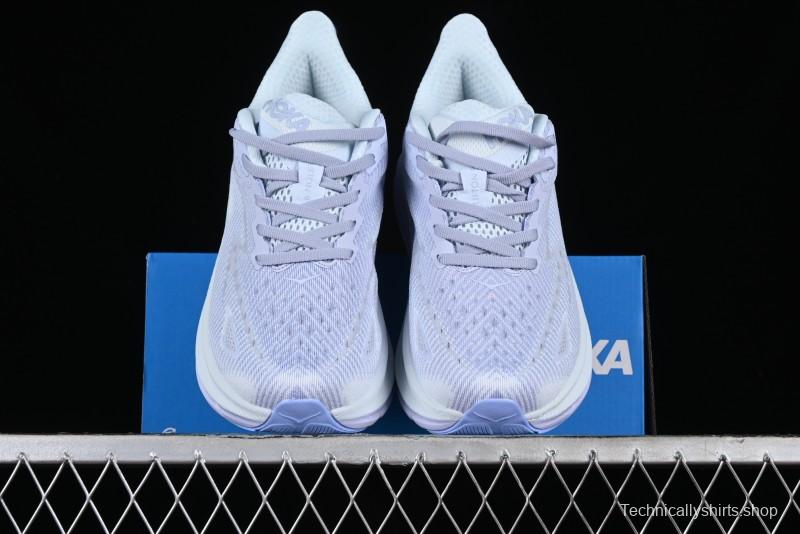 HOKA ONE ONE Clifton 9 Lightweight Knit Mesh Running Shoes with Enhanced Cushioning - 1127896 EHR