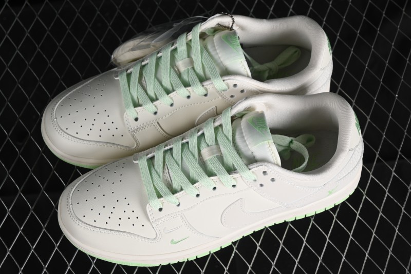 Nike SB Dunk Low LV Collaboration - Double Swoosh Fluorescent Green Anniversary High-End Custom Low-Top Casual Skate Shoes - XX2025-321