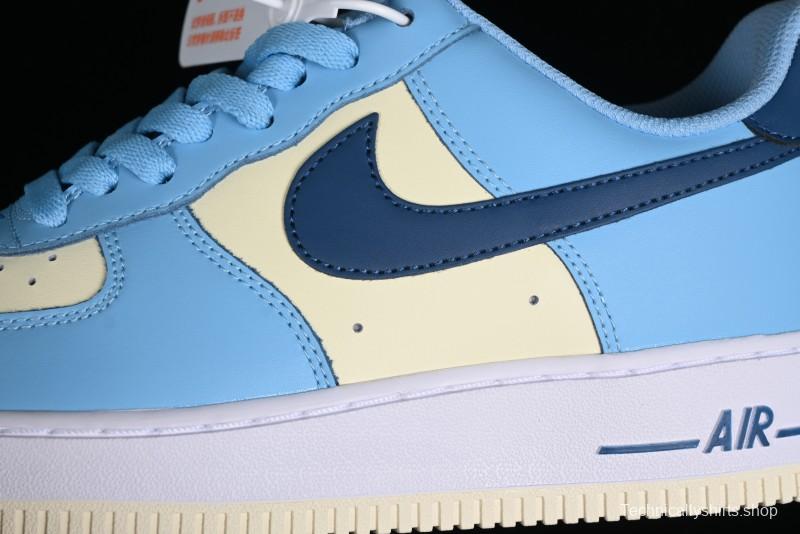 Nike Air Force 1 '07 Low White Blue Color Blocking Casual Sneakers - HF4837-407