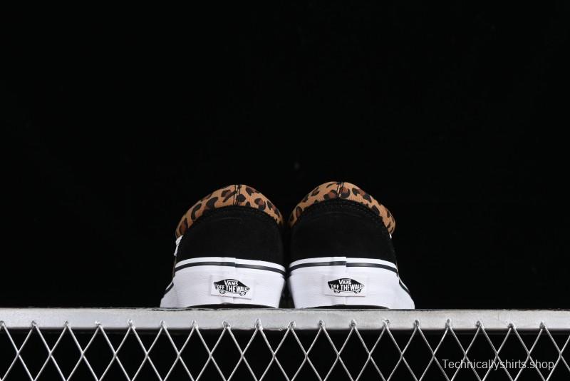 Vans Old Skool Classic Retro Low-Top Canvas Sneakers with Leopard Print and Slip-Resistant Sole - VN000CR5CJK