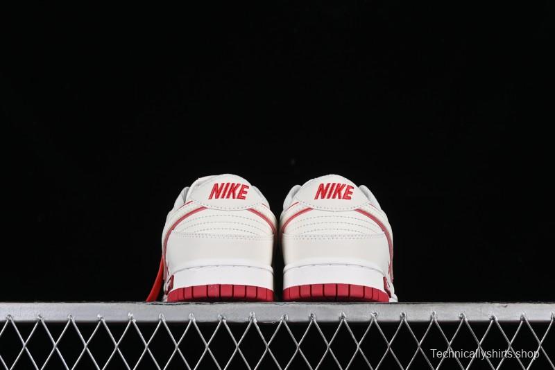 Nike SB Dunk Low Supreme Collaboration - Beige Red Mini Swoosh Anniversary Custom Low-Top Casual Skate Shoes - DJ2024-004