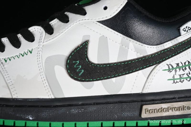 Nike Air Jordan 1 Low Retro Basketball Shoes with Panda Mischief Pioneer Rider Design - 553558-065