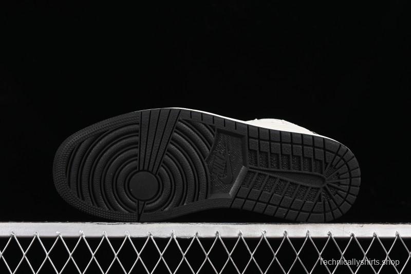 Nike Travis Scott x Fragment Design x Air Jordan 1 Low OG SP AJ1 MLB Collaboration - NY Black Print Low Top Casual Sneakers SJ2068-104