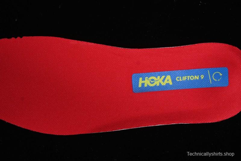 HOKA ONE ONE Clifton 9 Lightweight Knit Mesh Running Shoes with Enhanced Cushioning - 1127895 BVR