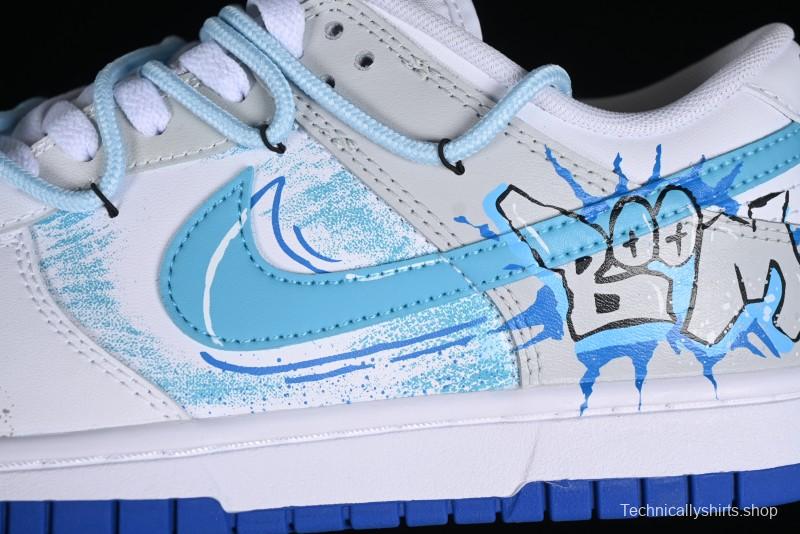 Nike Dunk Low Graffiti Deconstructed Style Casual Diary Gradient Splatter Letter SB Strap Low-Top Skate Shoes - DV0831-104