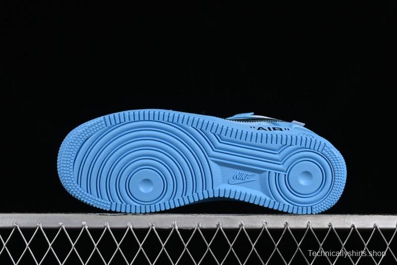 Nike Off White x Air Force 1 Low OW Collaboration Transparent Blue Casual Sneakers - AO4606-400