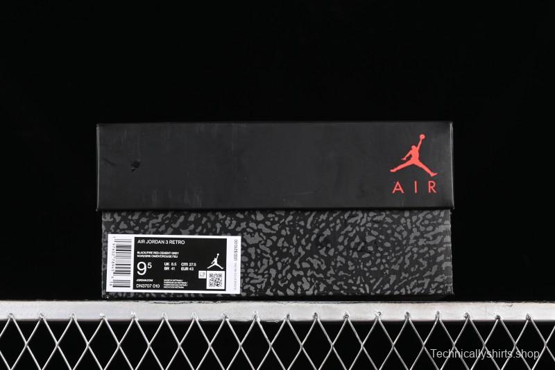 Nike Air Jordan 3 Retro Sneakers with Iconic Elephant Print and Visible Air Cushion - DN3707-010