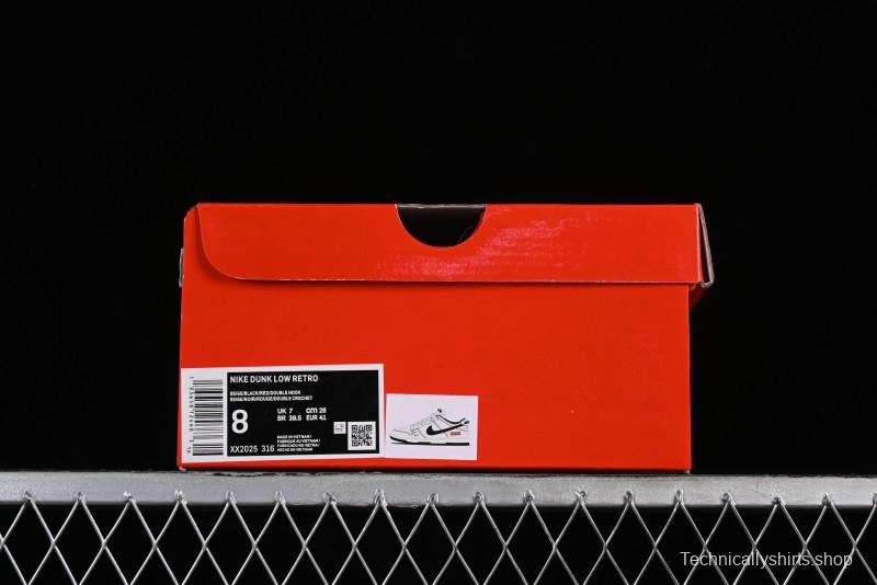 Nike SB Dunk Low Supreme Collaboration - Beige Black Line Anniversary Customized Low-Top Casual Skate Shoes - XX2025-316