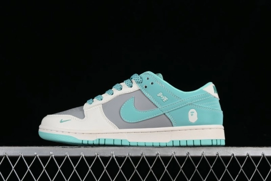 Nike SB Dunk Low BAPE Collaboration - Beige Grey Indigo Anniversary Custom Low-Top Casual Skate Shoes - BB8969-003