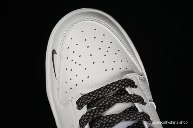 Nike SB Dunk Low BAPE Collaboration Anniversary Edition - White with Brown Swoosh Low-Top Casual Skate Shoes - XD6188-019