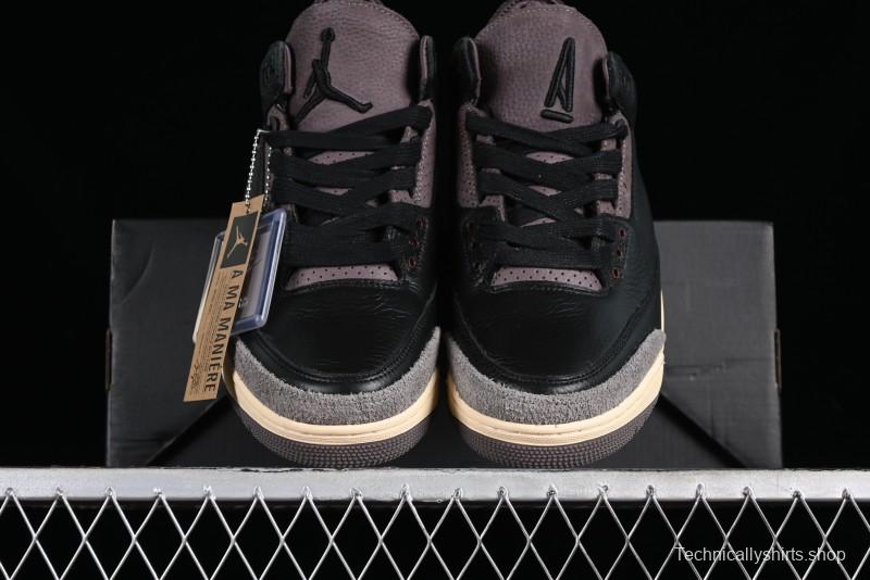 Nike A Ma Maniere x Air Jordan 3 Retro Black Sneakers - FZ4811-001