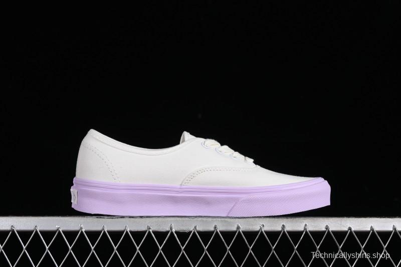 Vans Authentic White Purple Canvas Skate Shoes - VN0009PVCGX