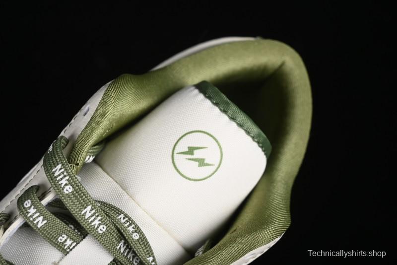 Nike Air Jordan 1 Low Retro Basketball Shoes in Off-White Olive Green - CF3688-019