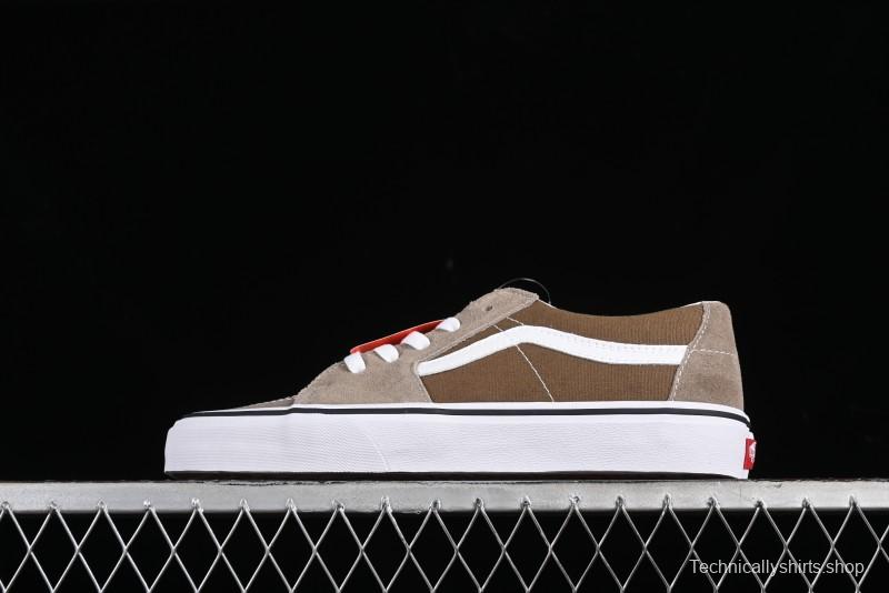 Vans SK8-Low Retro Color Blocking Low-Top Canvas Sneakers in Green/Brown - VN0A4UUKAON