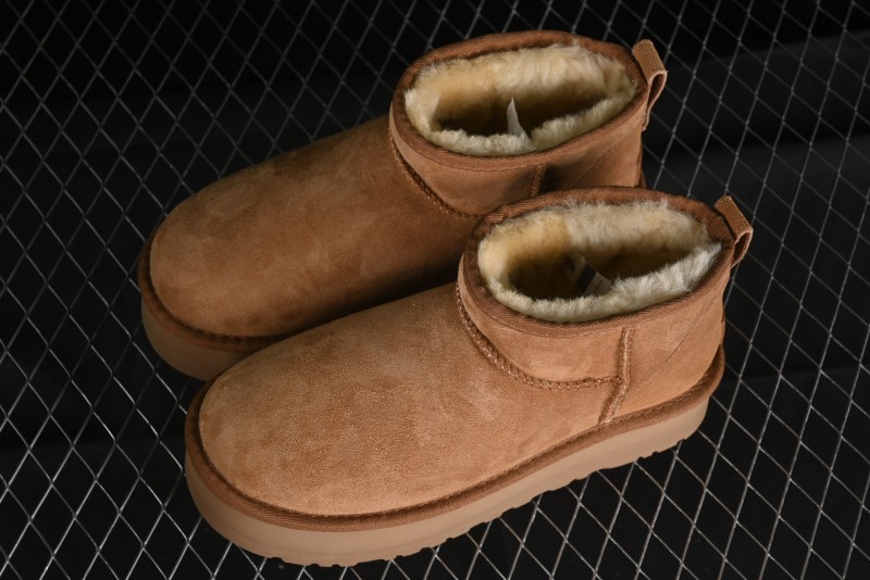 UGG Classic Ultra Mini Platform 3CM Wool Short Boots with TREADLITE Outsole - 1135092