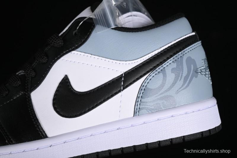 Nike Air Jordan 1 Low Retro Basketball Shoes with Cosmic Exploration Theme - 553558-132