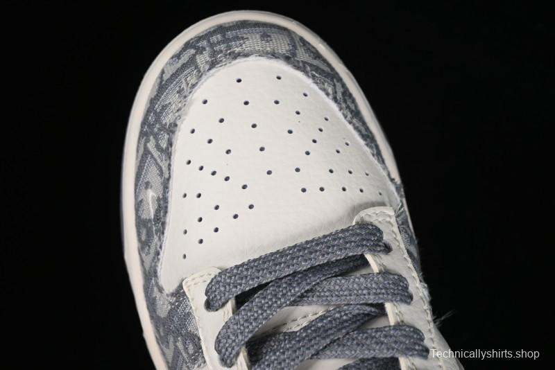 Nike SB Dunk Low Dior Collaboration - Suede Gray Anniversary High-End Custom Low-Top Casual Skate Shoes - XY1688-004