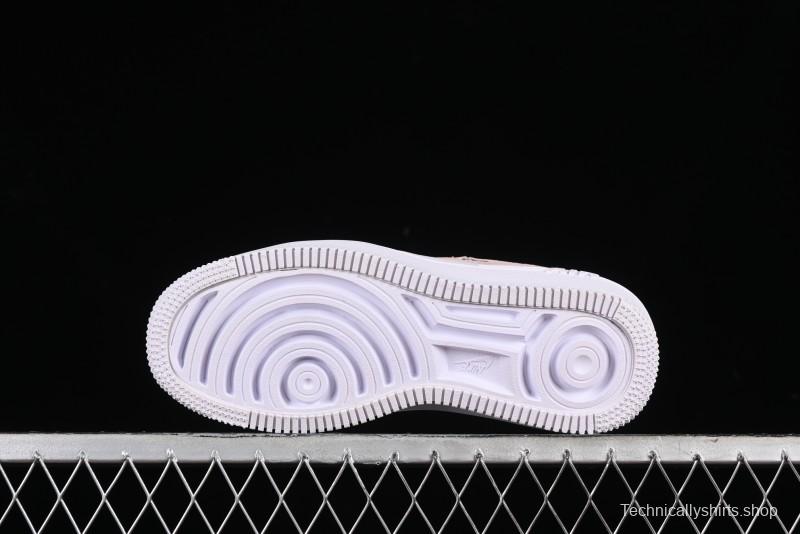 Nike Air Force 1 PLT Low-Top Casual Sneakers with Speed-Inspired Swoosh Design - DJ9946-602