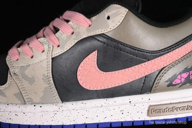 Nike Air Jordan 1 Low Retro Basketball Shoes with Panda Mischief Pioneer Knight Design - 553558-154