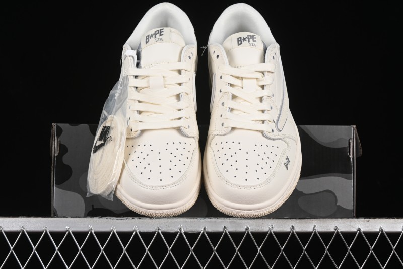 Nike Travis Scott x Fragment Design x Air Jordan 1 Low OG SP AJ1 Bape Collaboration - LJ5188-012