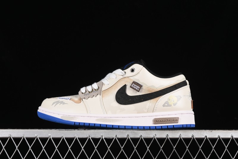 Nike Air Jordan 1 Low Retro Basketball Shoes Panda Mischief Pioneer Rider - 553560-140